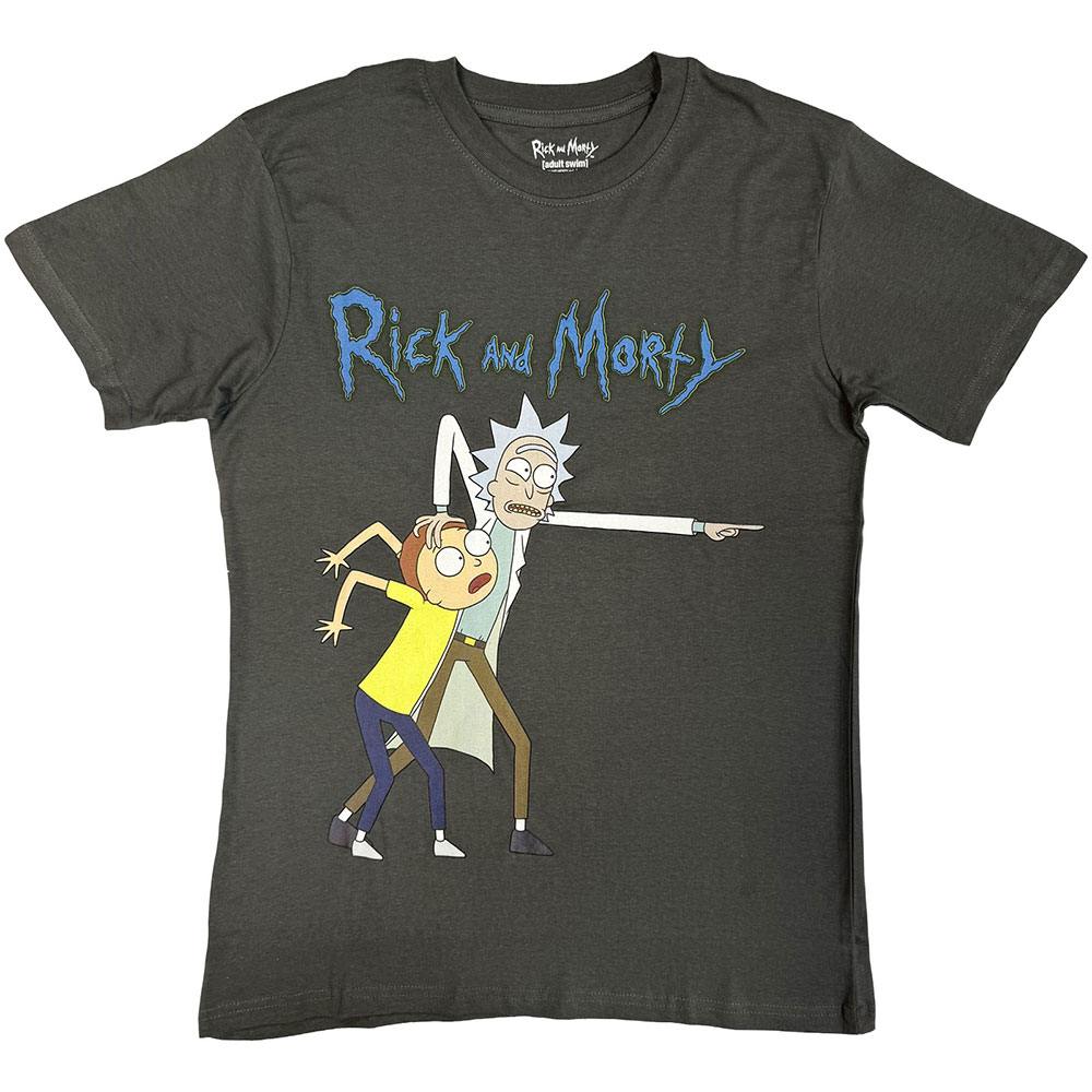 Rick And Morty - Grab And Point Herren TShirt - Grau